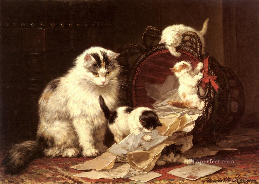 De Snippermand animal cat Henriette Ronner Knip Oil Paintings